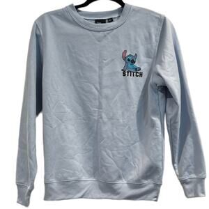 Disney Stitch Sweater Jumper pullover sweatshirt Women Small blue long sleeve